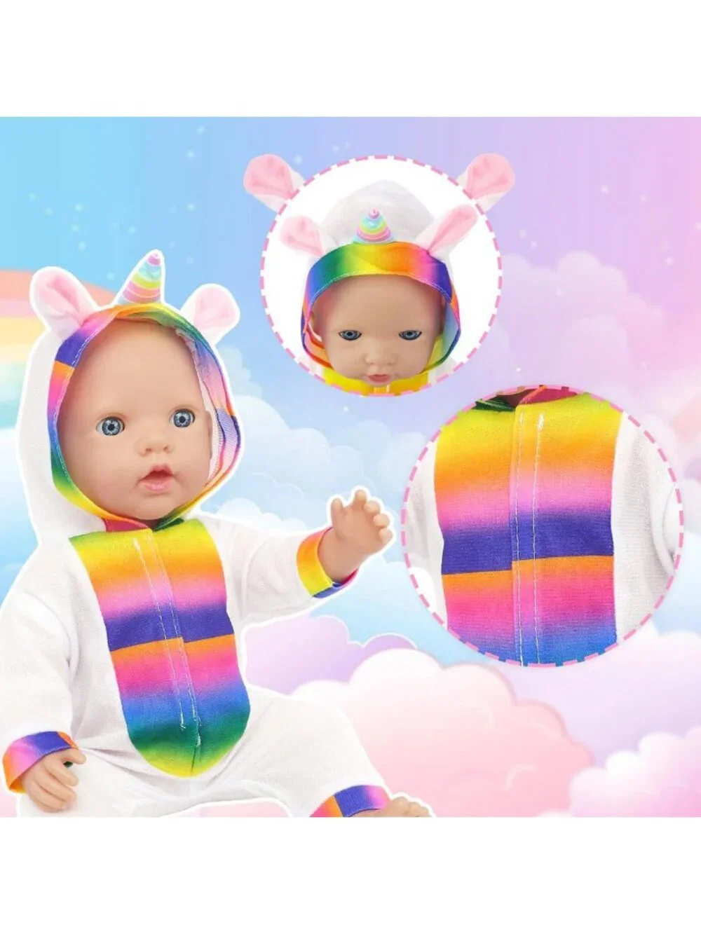 6 Sets Adorable Reborn Doll Animal Jumpsuits for 14-17 Inch Dolls, Cute Outfits